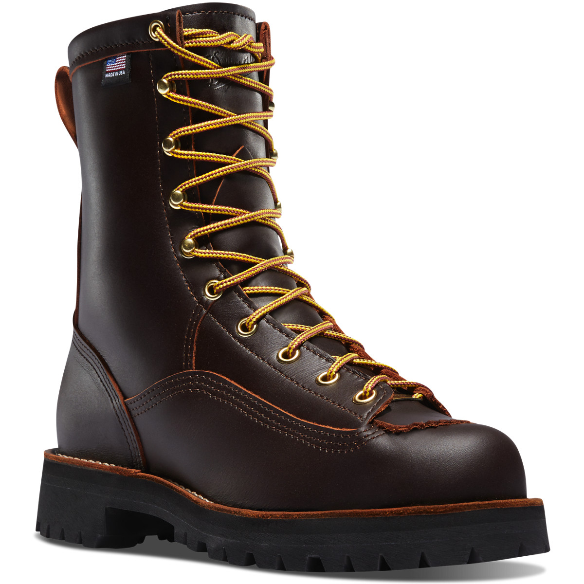 Danner Mens Rain Forest Work Boots Dark Brown - JIE098274